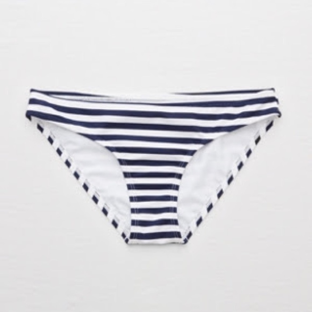 Aerie Bikini Bottom in Navy/White Stripe - S
